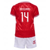 Denmark Mikkel Damsgaard #14 Replica Home Minikit Euro 2024 Short Sleeve (+ pants)